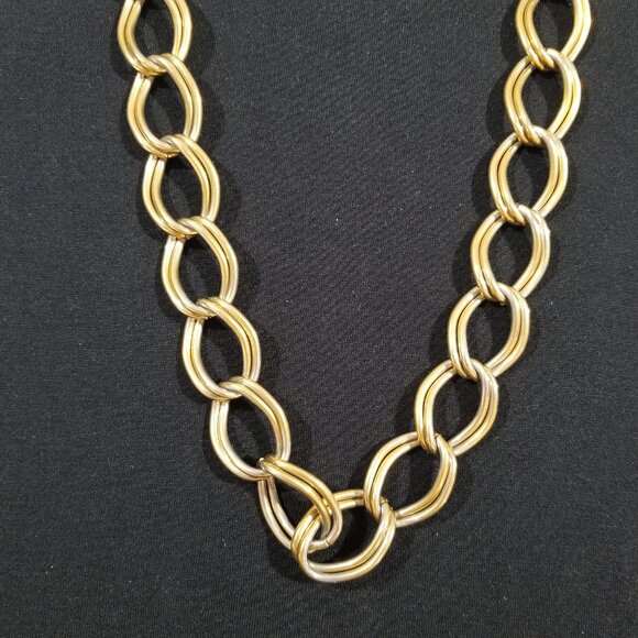 Napier Gold Chain Necklace with Double Oval Loops - Picture 2 of 10